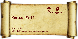 Konta Emil névjegykártya